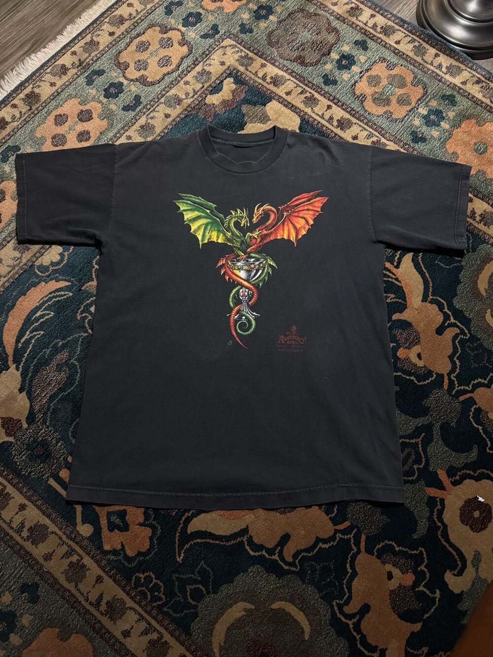 Vintage 1996 Alchemy Gothic Dragons Chalice Rage Ab Ovo T-Shirt